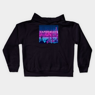 Vaporwave Futuristic Metropolis Kids Hoodie